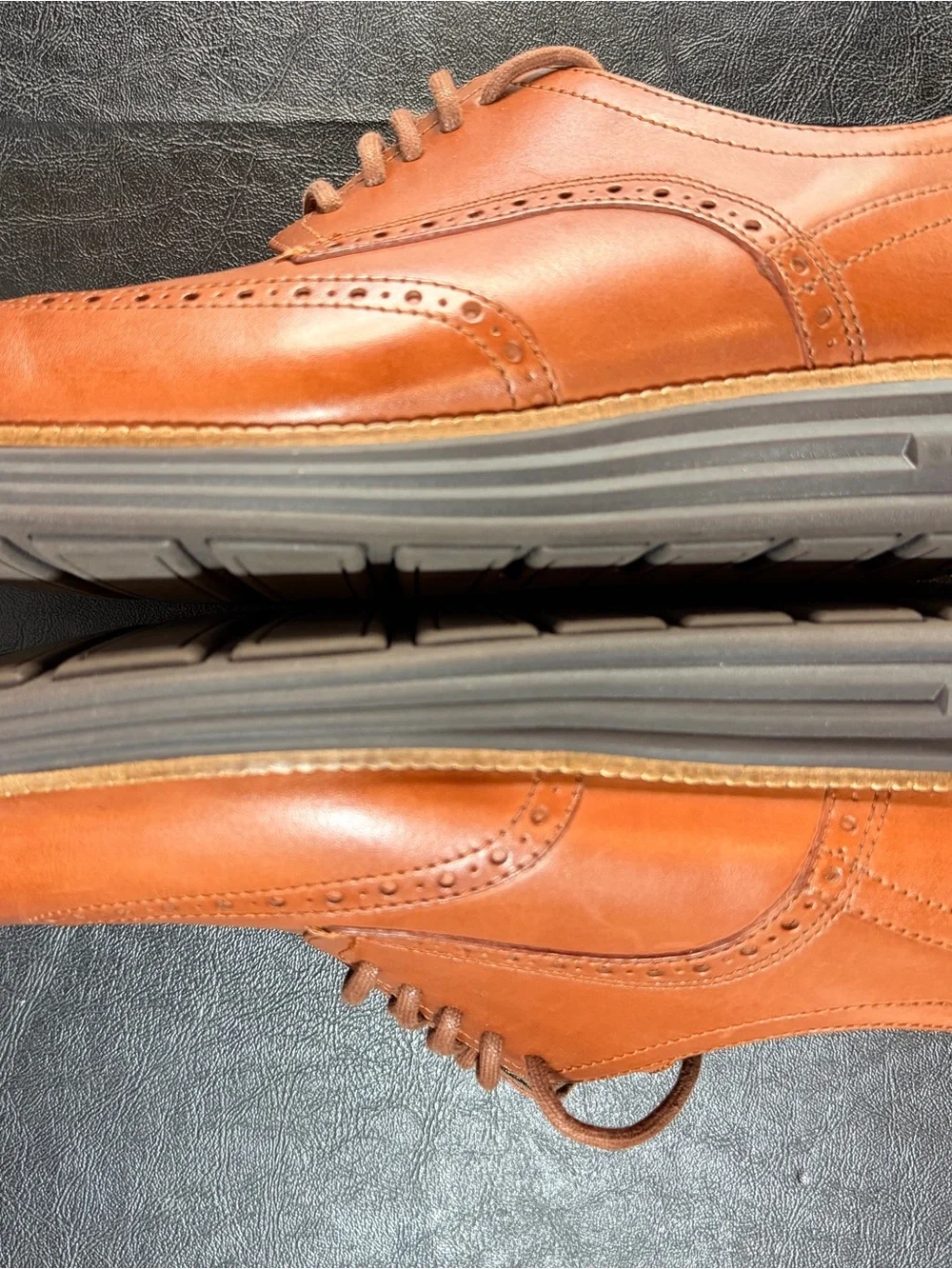 Cole Haan Men's Brown Leather Wingtip Derby Oxfords